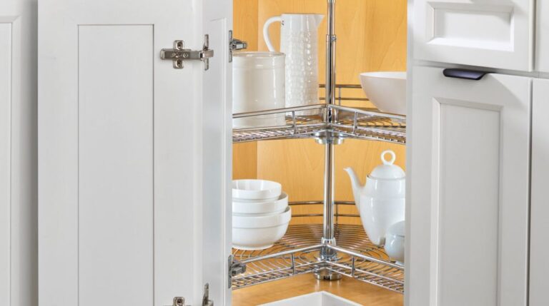 Chrome Kidney-Shaped 2-Shelf Lazy Susans