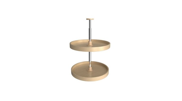 Banded Wood Full Circle 2-Shelf Lazy Susan for Wall Cabinets