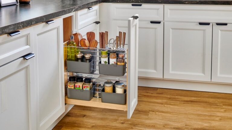 Wood Base Cabinet Modular Pullout Organizer w/ Soft Close