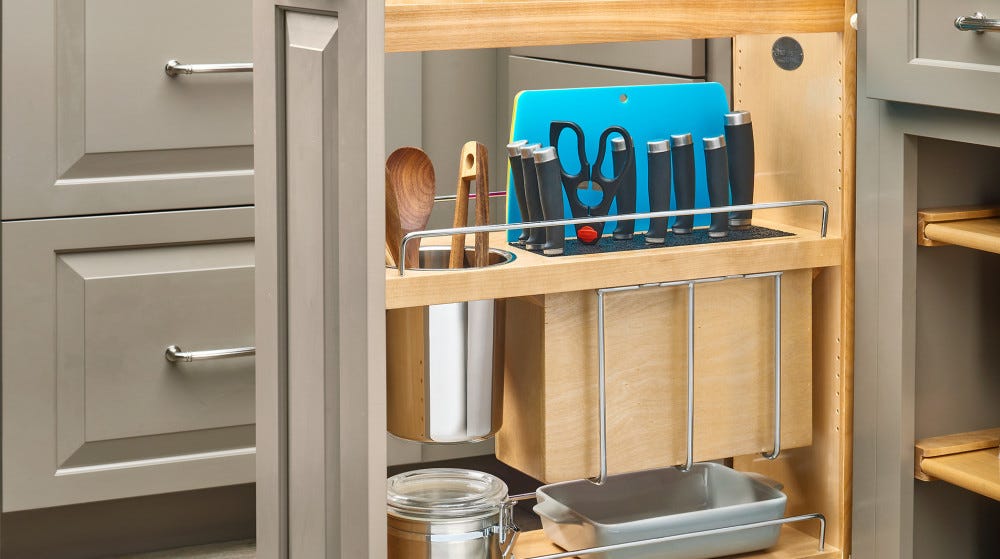 Bottom and Side Mount Knife Block Organizer Bottom and Side Mount Knife Block Organizer