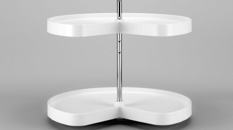 Polymer Kidney-Shaped 2-Shelf Lazy Daisy for Wall Cabinets