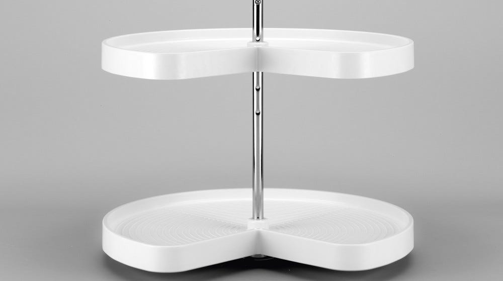 Polymer Kidney-Shaped 2-Shelf Lazy Daisy for Wall Cabinets Polymer Kidney-Shaped 2-Shelf Lazy Daisy for Wall Cabinets