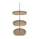 (3) Shelf Wood Classic D-Shape Wall Lazy Susan