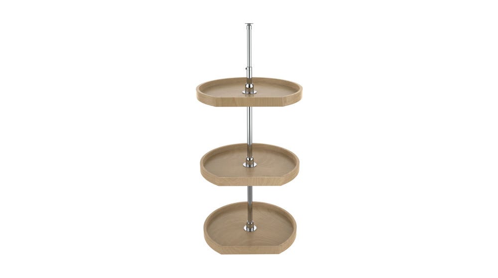 (3) Shelf Wood Classic D-Shape Wall Lazy Susan (3) Shelf Wood Classic D-Shape Wall Lazy Susan
