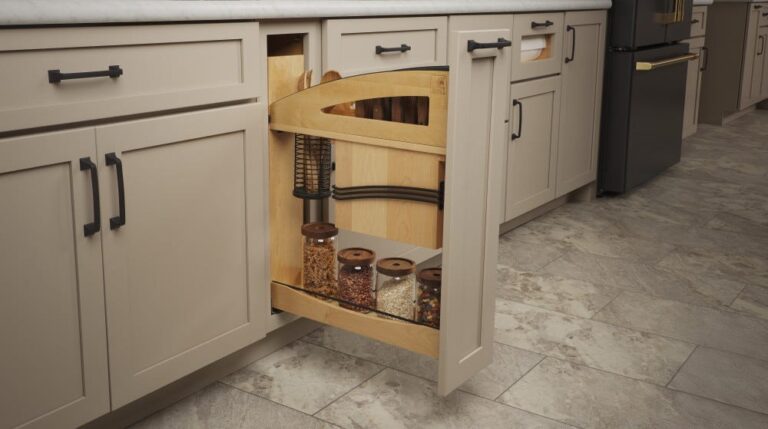 Craftsman Collection Solid Wood Knife Block Pullout Organizer w/ BLUM Soft-Close