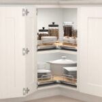 Solid Bottom Kidney-Shaped Lazy Susan for Corner Base Cabinet w/ Swivel Bearing