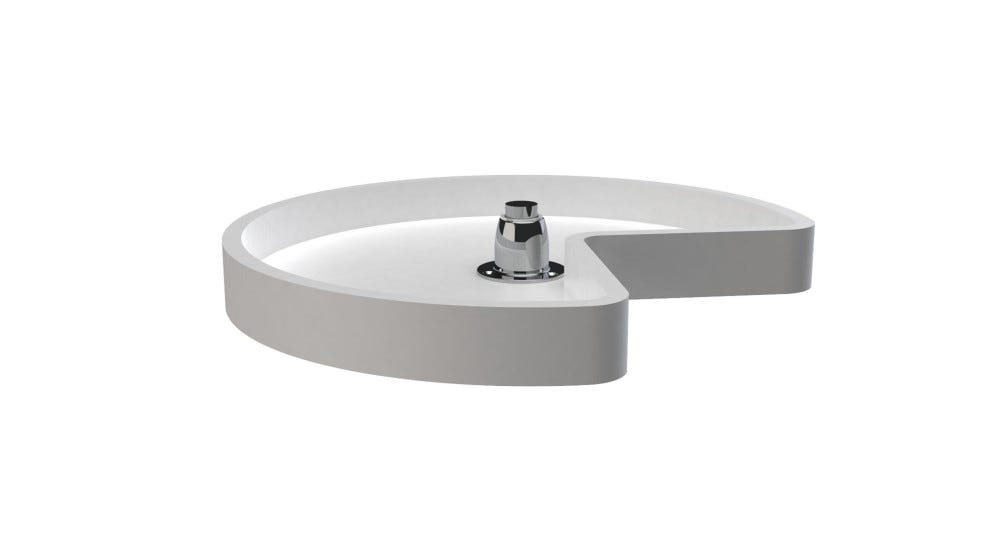 RAS Polymer Bottom Mount Kidney-Shaped Lazy Susan for Wall Cabinets RAS Polymer Bottom Mount Kidney-Shaped Lazy Susan for Wall Cabinets