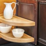 Natural Wood Half Moon Organizer for Blind Corner Cabinets