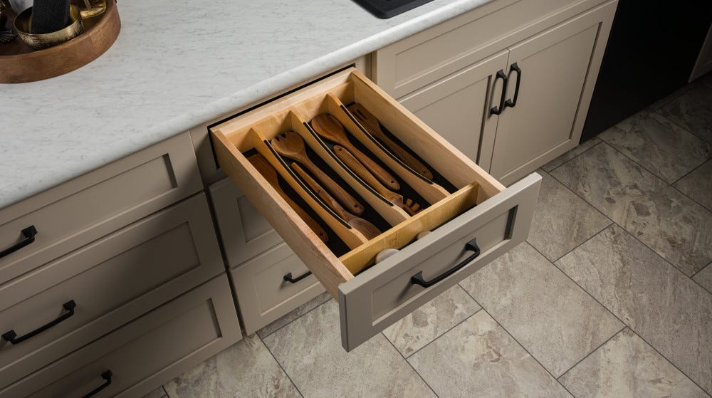 Craftsman Collection Solid Wood Utensil Drawer Insert w/ Black Accents Craftsman Collection Solid Wood Utensil Drawer Insert w/ Black Accents