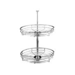 Chrome D-Shaped 2-Shelf Lazy Susans