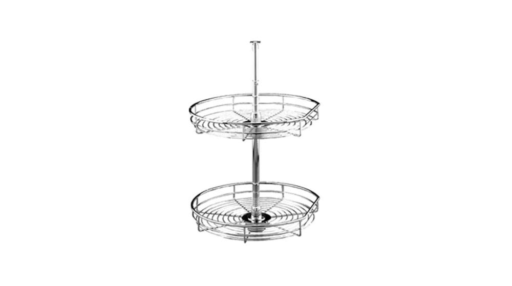 Chrome D-Shaped 2-Shelf Lazy Susans Chrome D-Shaped 2-Shelf Lazy Susans