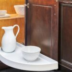 Polymer Half Moon Organizer with Pivot and Slide for Blind Corner Cabinets