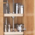 (2) Shelf Wood Classic D-Shape Wall Lazy Susan