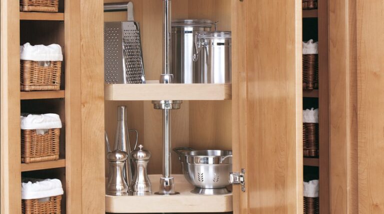 (2) Shelf Wood Classic D-Shape Wall Lazy Susan