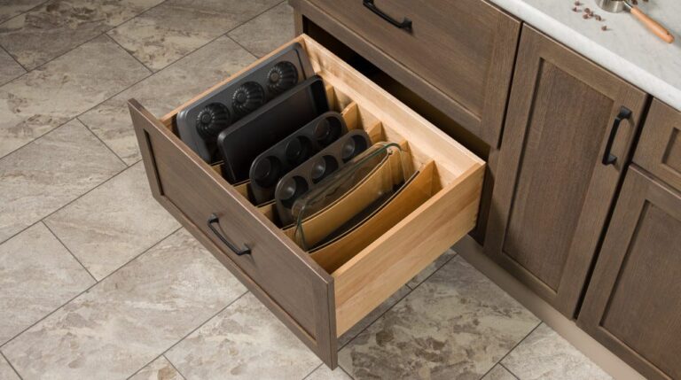 Craftsman Collection Solid Wood Adjustable Deep Drawer Divider Insert for Base Cabinet Drawers