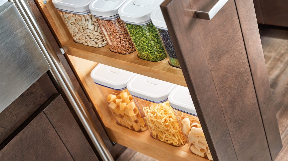 Base Cabinet Pullout w/OXO Containers Base Cabinet Pullout w/OXO Containers