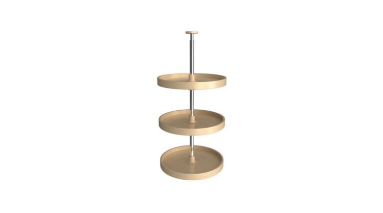 (3) Shelf Banded Wood Full Circle Wall Lazy Susan