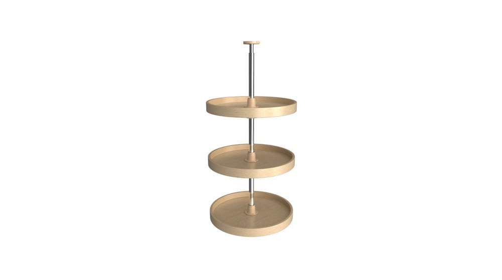 (3) Shelf Banded Wood Full Circle Wall Lazy Susan (3) Shelf Banded Wood Full Circle Wall Lazy Susan