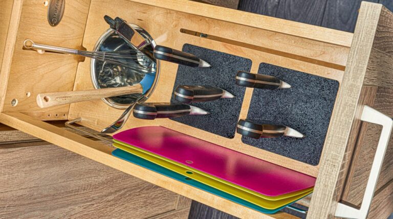 Base Cabinet Pullout w/Knife Block & Utensil Bins
