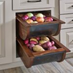 Wood/Stainless-Steel Produce Pullout Baskets