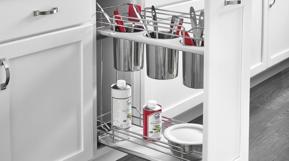 Contemporary Base Cabinet Pullout w/Utensil Bins Contemporary Base Cabinet Pullout w/Utensil Bins