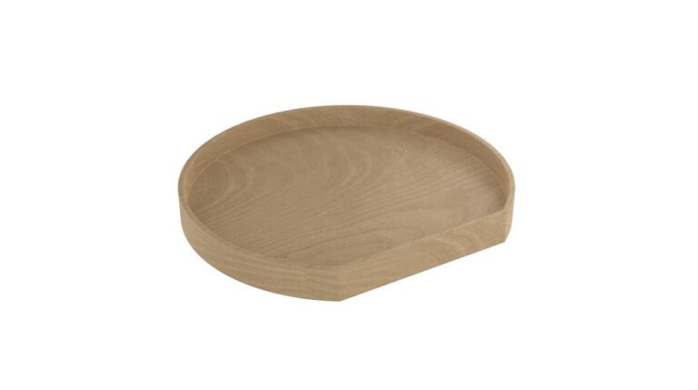 Single Shelf Wood Classic D-Shape Lazy Susan
