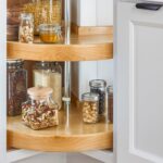 Natural Wood Pie Cut 2-Shelf Lazy Susan