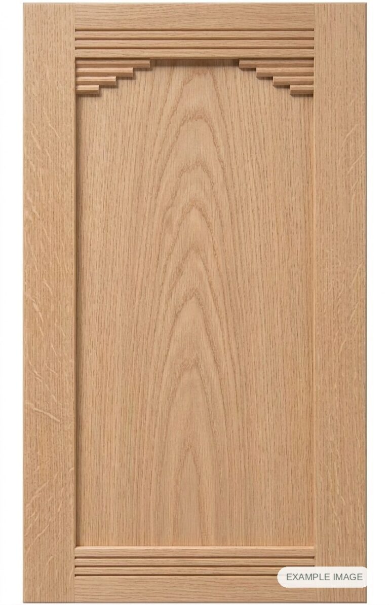 Cheyenne (Inset Panel) cabinet door in unfinished White Oak, made to size