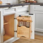 Wood Door-Mount Tip-Out Knife Storage Organizer