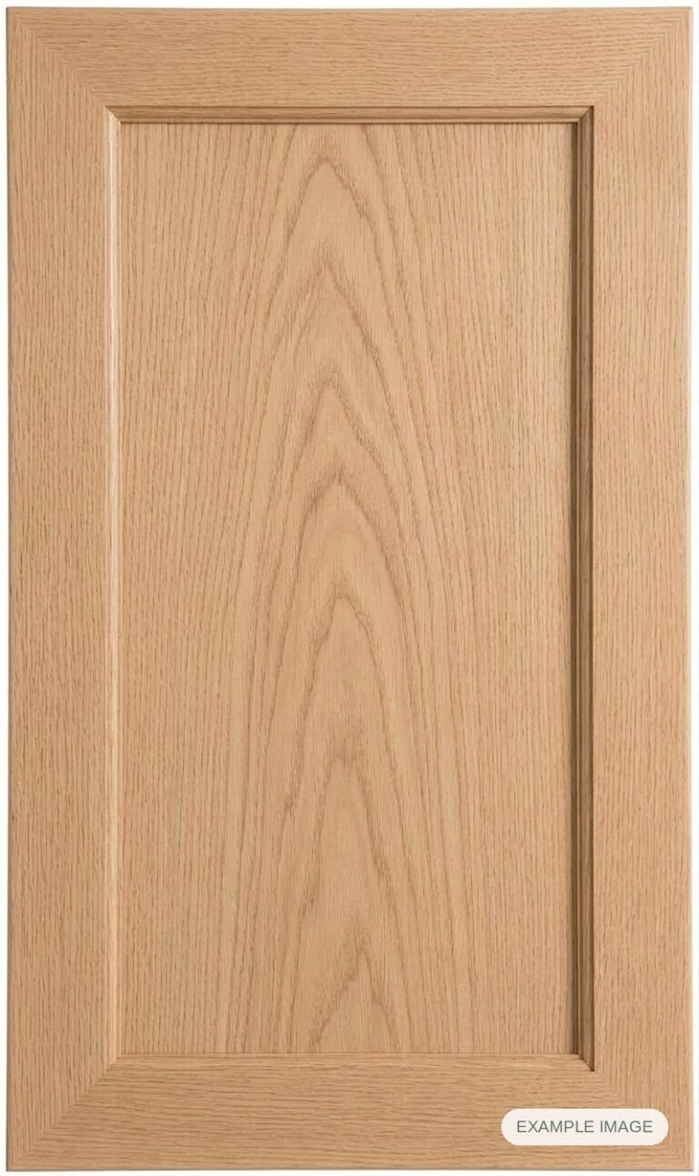 Mitered #1 Solid cabinet door in unfinished White Oak, made to size