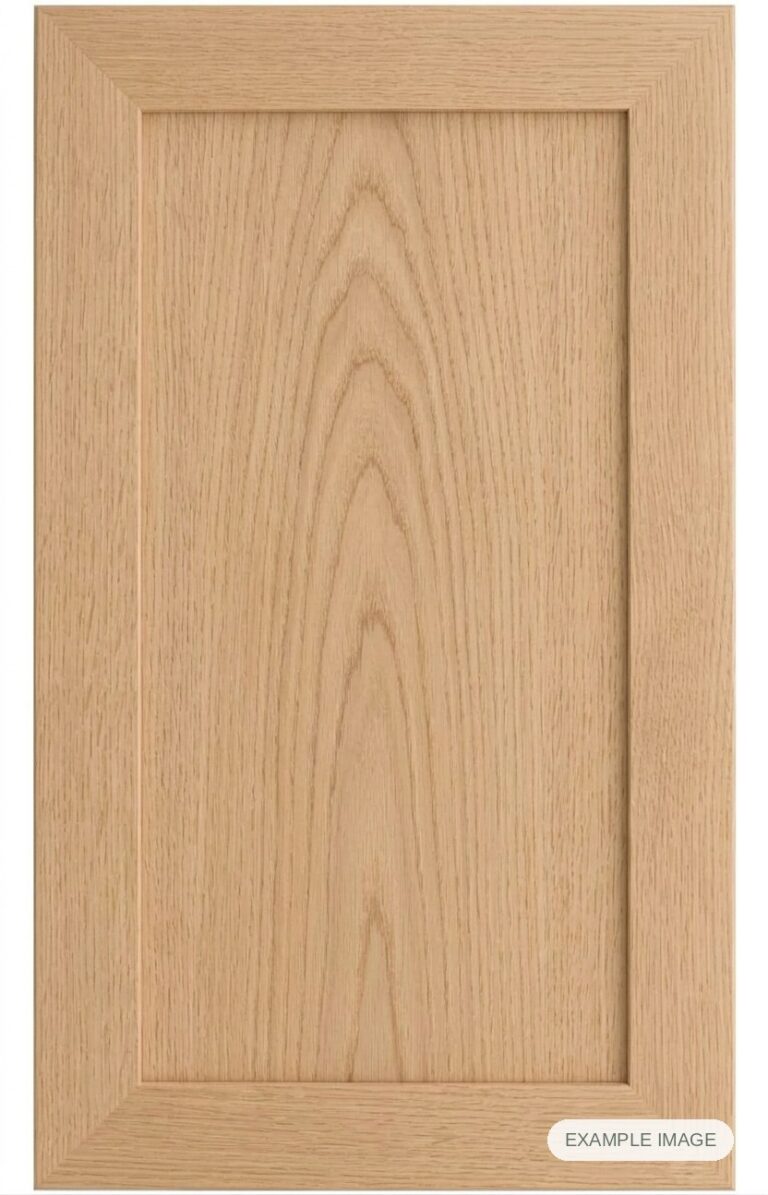 Mitered #16 Solid cabinet door in unfinished White Oak, made to size