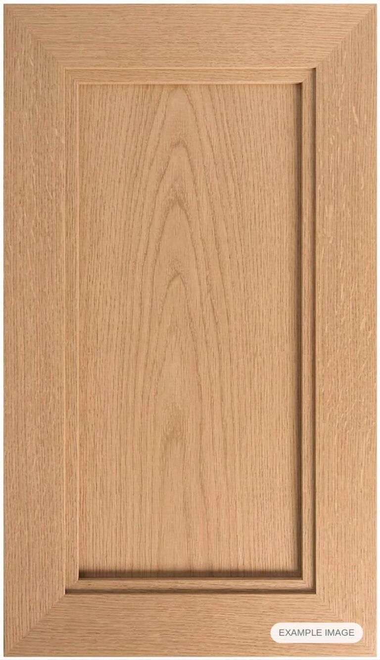 Mitered #17 Inset cabinet door in unfinished White Oak, made to size
