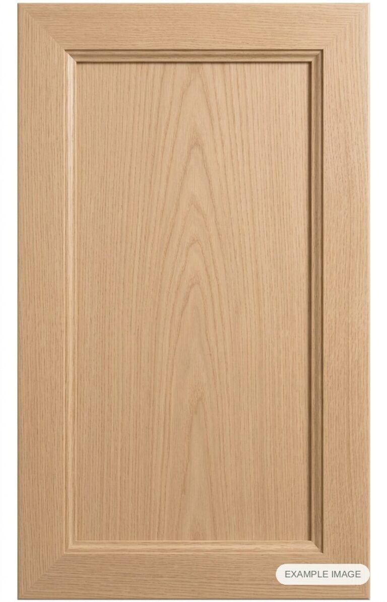 Mitered #21 Solid cabinet door in unfinished White Oak, made to size