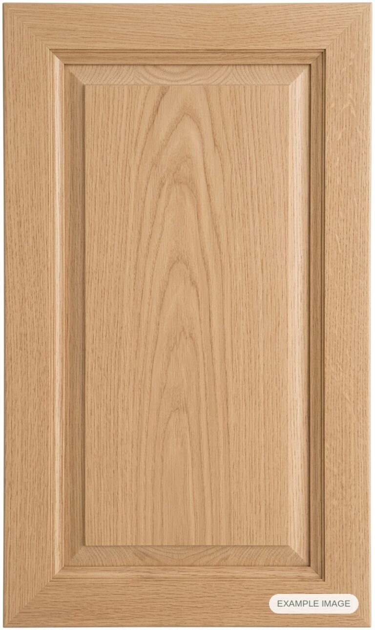 Mitered #23 Solid cabinet door in unfinished White Oak, made to size