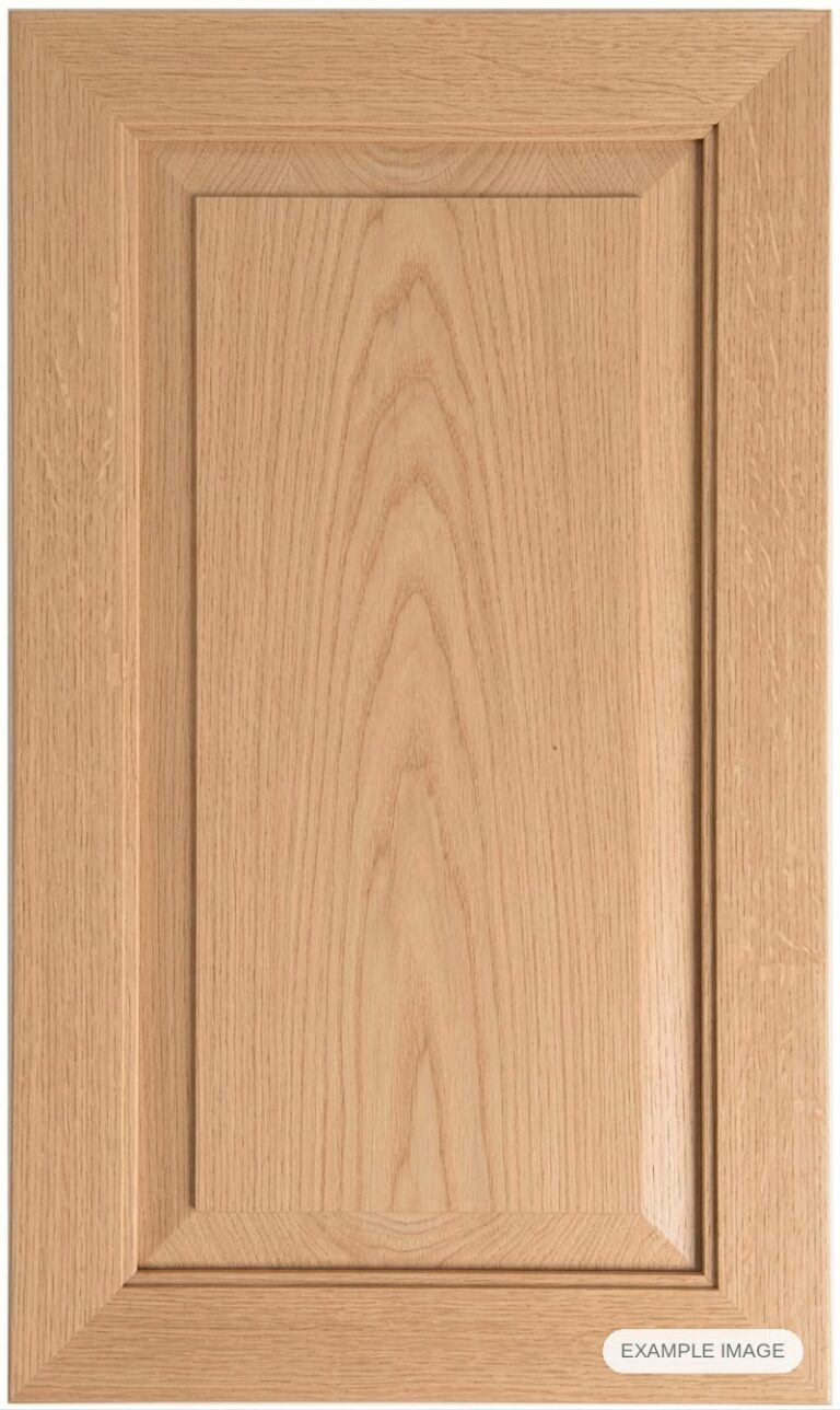 Mitered #5 Solid cabinet door in unfinished White Oak, made to size