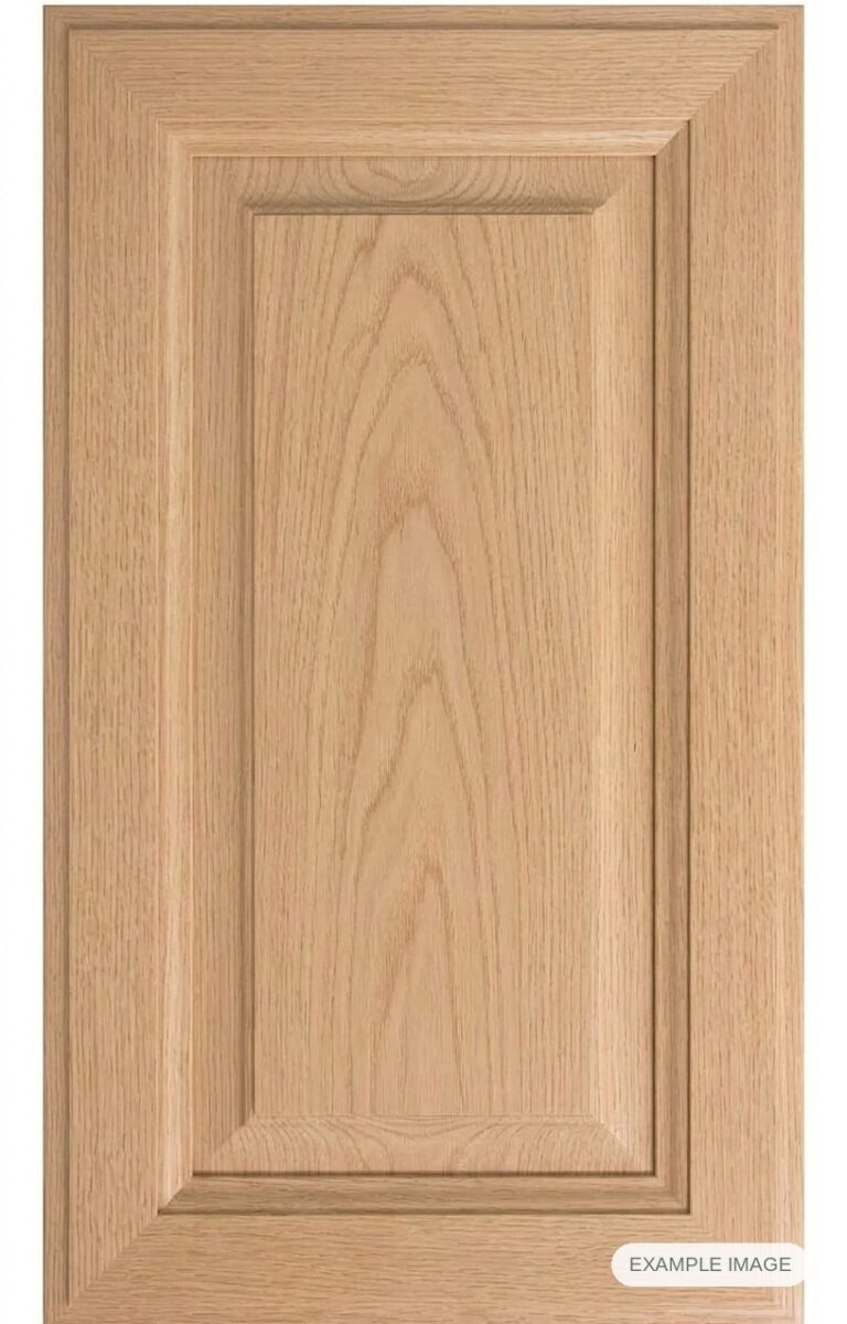 Mitered #6 Solid cabinet door in unfinished White Oak, made to size