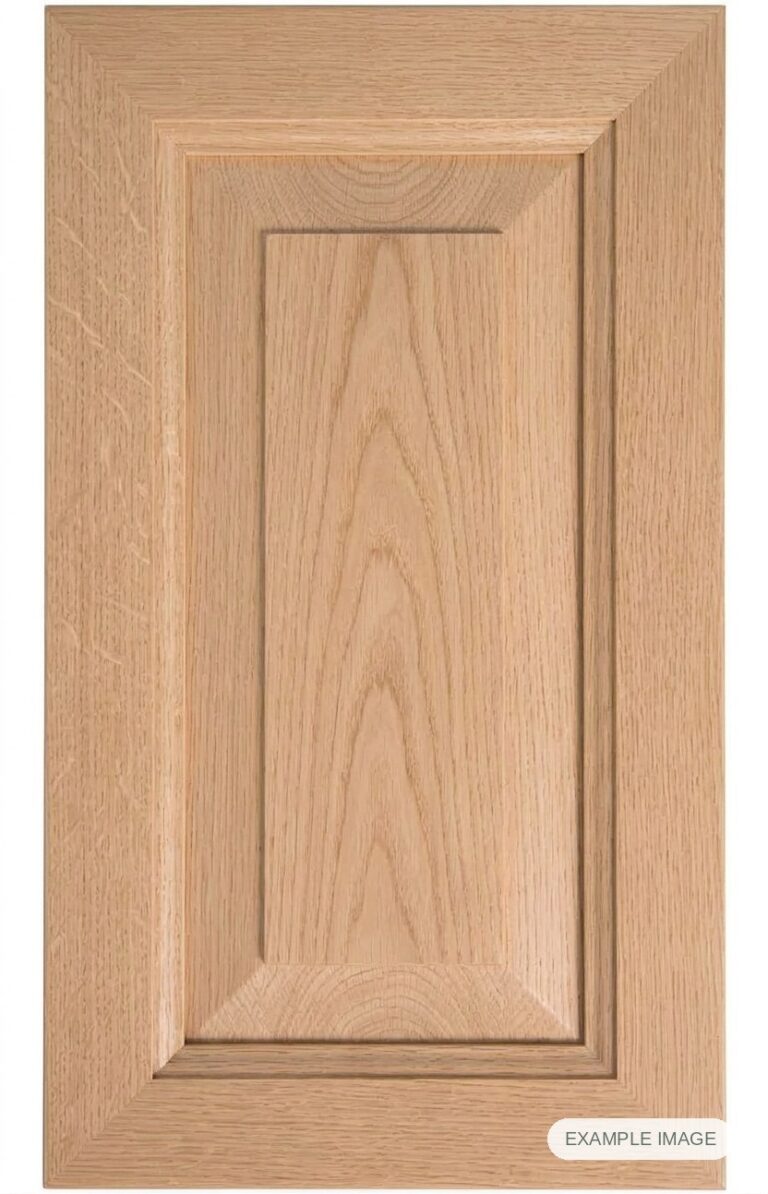 Mitered #8 Solid cabinet door in unfinished White Oak, made to size