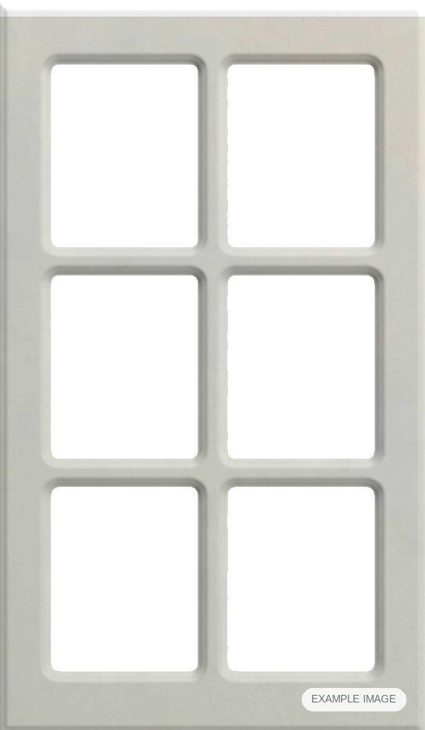 OP-712 (6 Lites) thermofoil cabinet door in Fashion Grey, made to your sizes