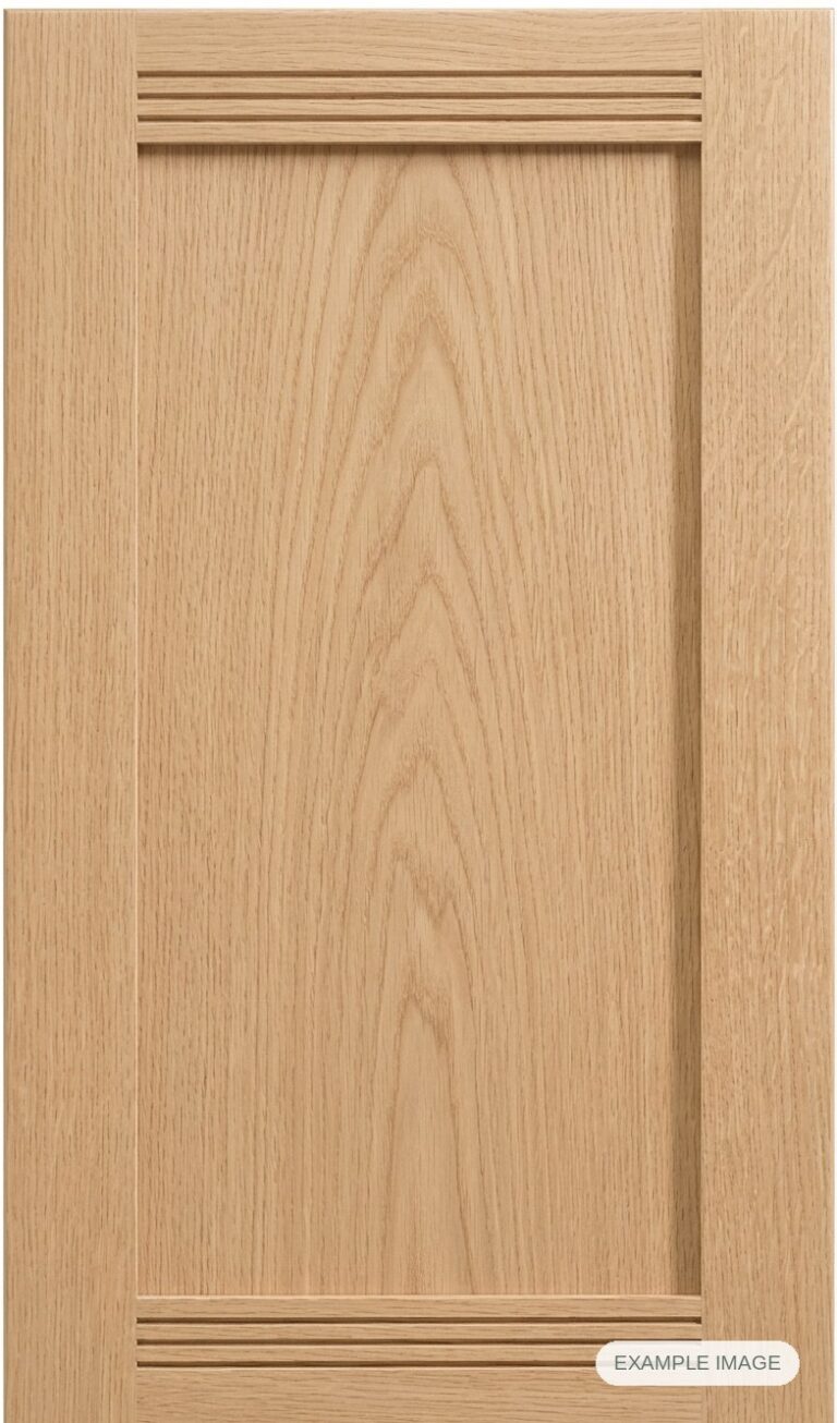 Pueblo (Inset Panel) cabinet door in unfinished White Oak, made to size