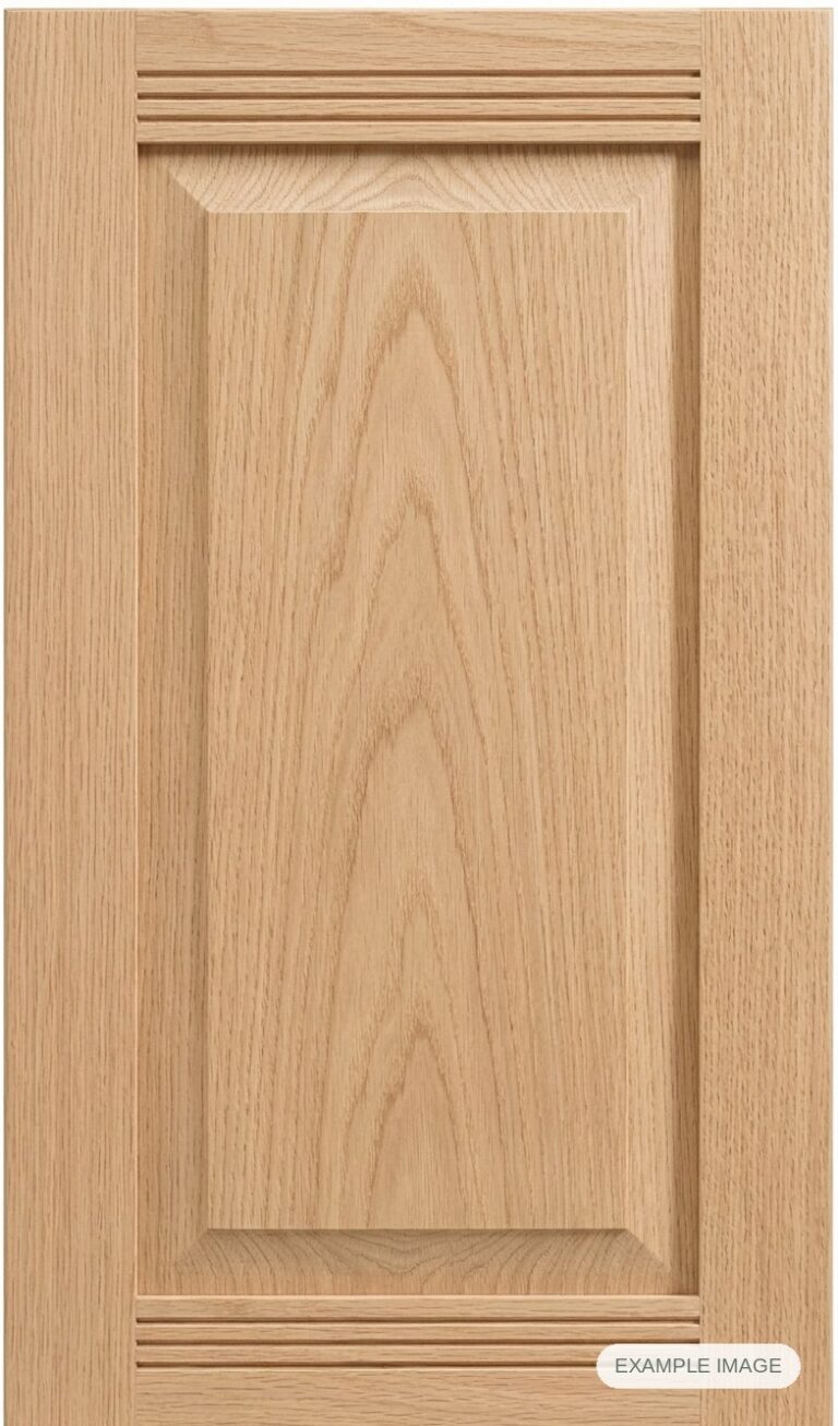 Pueblo (Solid Panel) cabinet door in unfinished White Oak, made to size