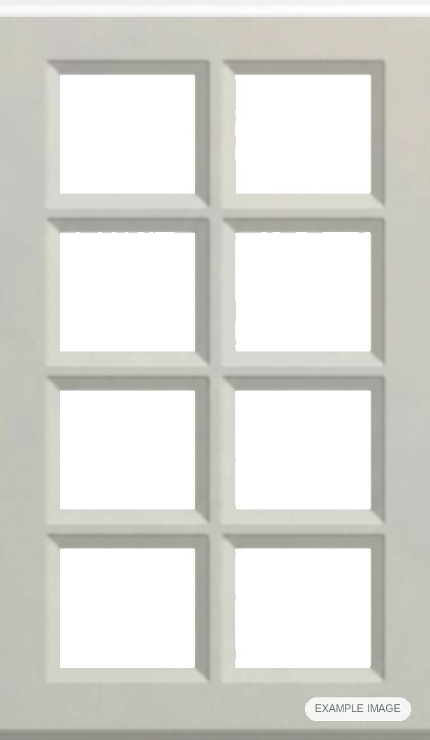 Rogue Square (8 Lites) thermofoil cabinet door in Fashion Grey, made to your sizes