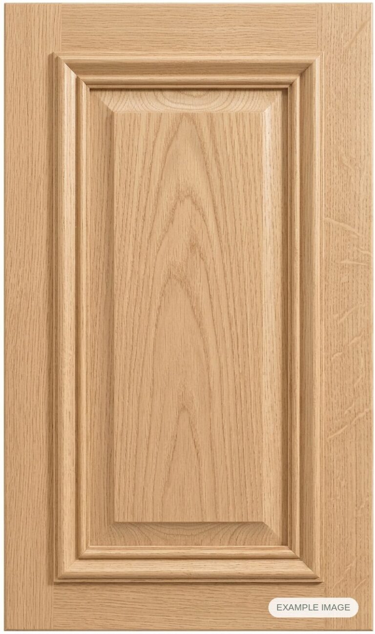 San Simeon cabinet door in unfinished White Oak, made to size