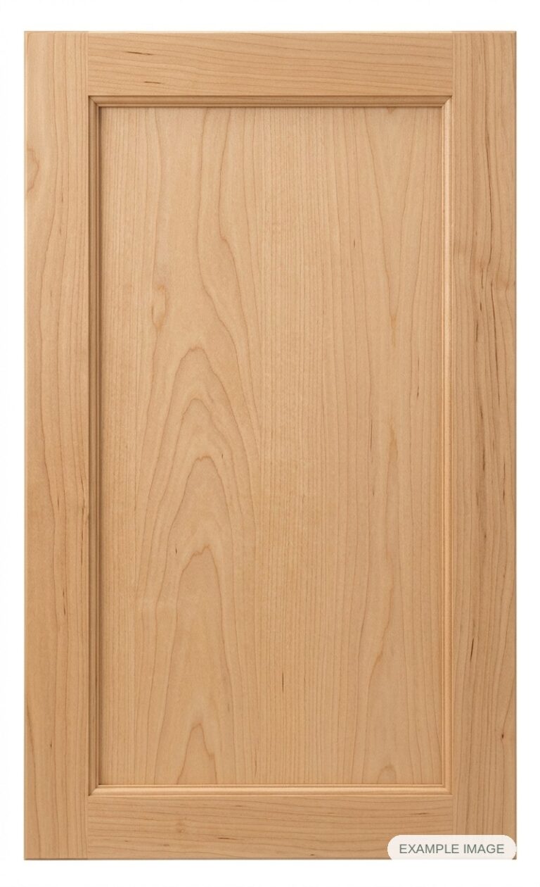 Skinny Shaker cabinet door in unfinished Maple Select, made to size