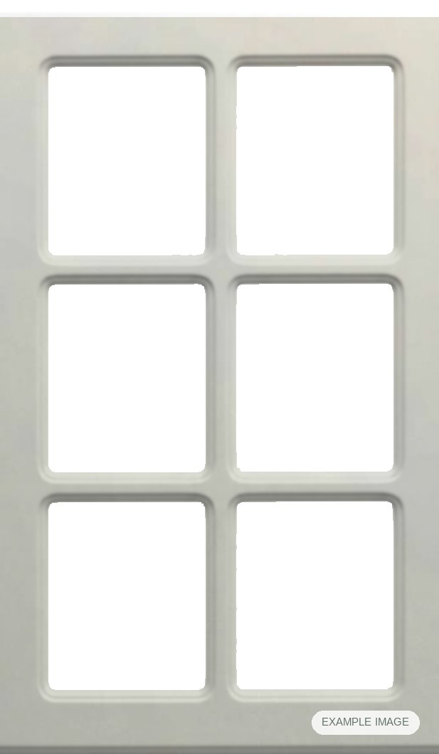 Tulalip (6 Lites) thermofoil cabinet door in Fashion Grey, made to your sizes
